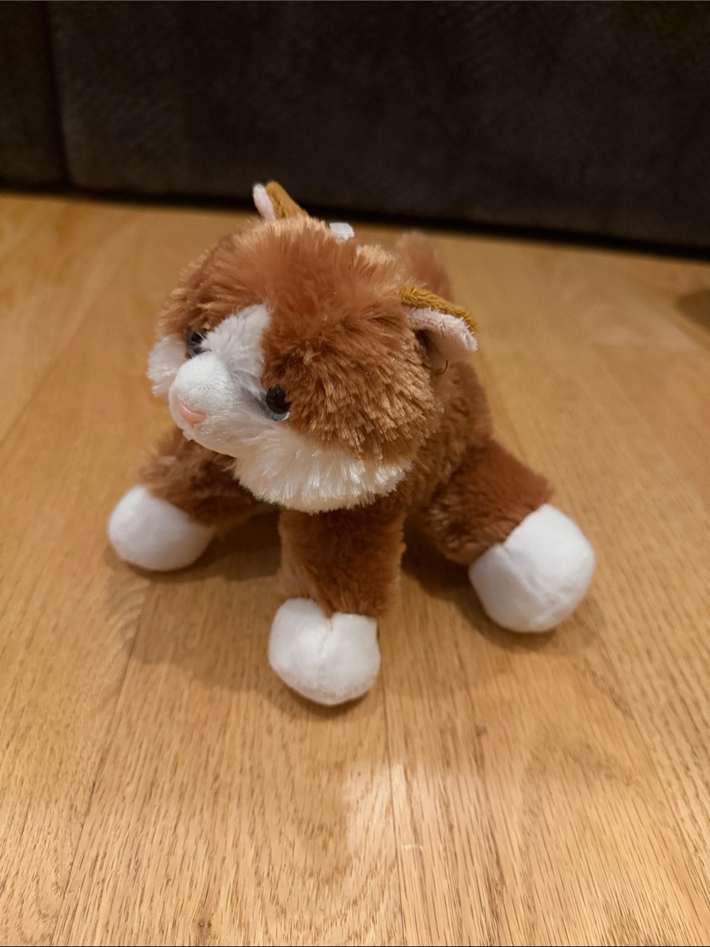 Aurora Brown & White Kitten Plush Stuffed Animal
